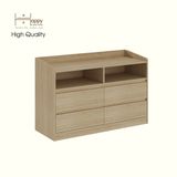  HAPPY FURNITURE , Tủ lưu trữ 4 ngăn kéo - KATE , THK_323 , 120cm x 45cm x 79cm DxRxC 