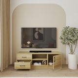  HAPPY FURNITURE , HEINEE - Kệ TV 2 ngăn kéo 1 cửa mở, KTV_068 , 140cm x 40cm x 46cm DxRxC, sản phẩm phổ thông 