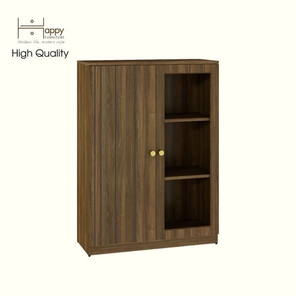  HAPPY FURNITURE , Tủ lưu trữ cửa kính 2 cánh mở - JOVIE , TCM_164 , 80cm x 32cm x 110cm 