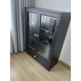  HAPPY FURNITURE , Tủ lưu trữ cửa kính 1 ngăn kéo - JOVIE , TCM_162 , 70cm x 32cm x 100cm 