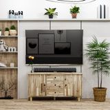  HAPPY FURNITURE , Gỗ tự nhiên , Kệ TV 2 cửa mở 3 ngăn kéo - FARAH , KTV_056 , 120cm x 40cm x 60cm 