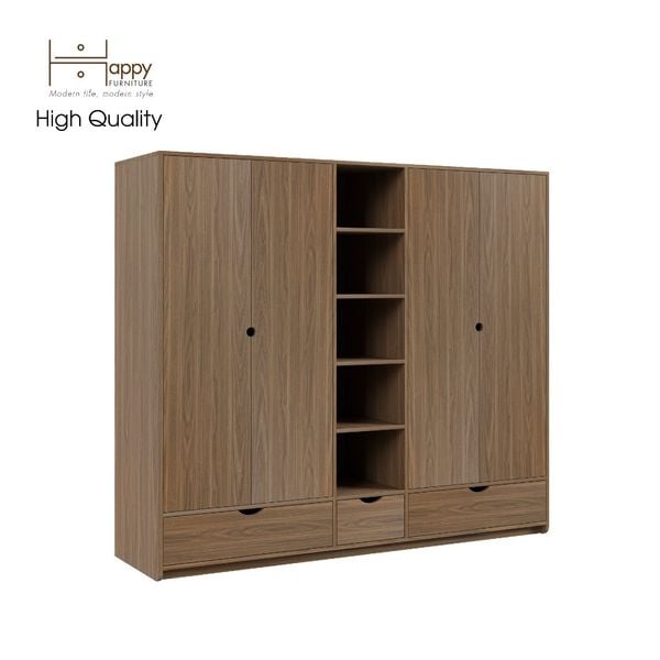  HAPPY FURNITURE , Tủ quần áo 4 cửa mở - CIRCLE , TCM_073 , 200cm x 56cm x 176cm 