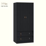  HAPPY FURNITURE , Tủ quần áo 2 cửa mở 2 ngăn kéo - CALYN , TCM_253 , 80cm x 54cm x 180cm DxRxC 