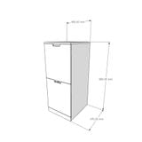  HAPPY FURNITURE , Tủ đựng đồ 2 ngăn kéo - SCANDINA, THK_099 , 40cm x 47cm x 98cm 