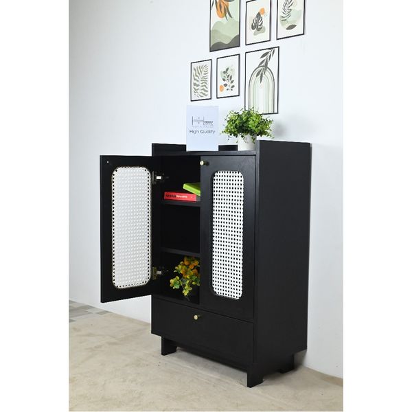  HAPPY FURNITURE , Tủ giày 2 cánh mây - MEYDAN , TCM_055 , 65cm x 34cm x 100cm 