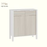  HAPPY FURNITURE , Tủ lưu trữ 2 ngăn kéo 2 cửa mở - MOKA, TCM_221 , 80cm x 35cm x 90cm DxRxC 