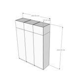  HAPPY FURNITURE , Tủ quần áo 3 cửa mở 1m8x2m4 - SCANDINA , TCM_090 , 180cm x 57cm x 241cm 