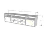  HAPPY FURNITURE , Kệ TV 2 cửa mở 4 ngăn kéo - BANA , KTV_033 , 200cm x 40cm x 52cm 
