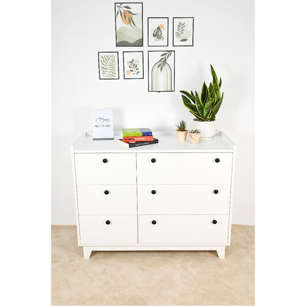  HAPPY FURNITURE , Tủ đựng đồ 6 ngăn kéo - KINA , THK_073 , 106cm x 45cm x 84cm 