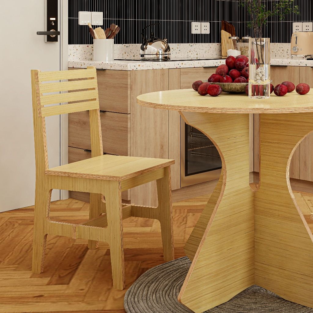  HAPPY FURNITURE , Gỗ tự nhiên , Ghế đơn gỗ Plywood - AIDAN , GHE_006 , 40x47x86cm ( DxRxC) 