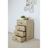  HAPPY FURNITURE , ZACY - Tủ lưu trữ 4 ngăn kéo , THK_215 , 55cm x 45cm x 82cm DxRxC, Sản phẩm phổ thông 
