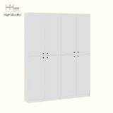  HAPPY FURNITURE , Kệ sách 6 tầng 8 cửa mở - CATY, KSA_079 , 160cm x 30cm x 202cm DxRxC 
