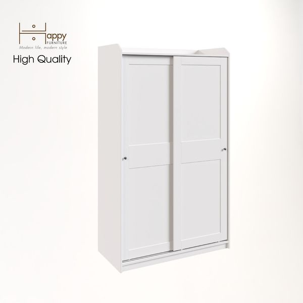  HAPPY FURNITURE , Tủ quần áo - 2 cánh cửa lùa - RUNI , TCL_002 , 118cm x 55cm x 199cm 
