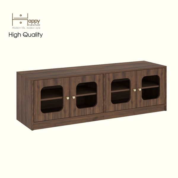  HAPPY FURNITURE , Kệ TV 4 cửa kính - NOAH , KTV_109 , 160cm x 45cm x 50cm DxRxC 
