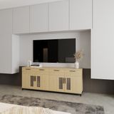  HAPPY FURNITURE , Tủ lưu trữ 4 ngăn kéo 4 cửa mở chân sắt - LOUIS , TCM_031 ,  168cm x 36cm x 66cm 