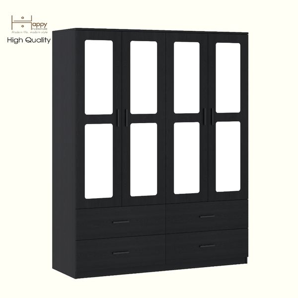  HAPPY FURNITURE , Tủ quần áo 4 ngăn kéo 4 cửa mở - TASY ,TCM_267 , 160cm x 54cm x 200cm DxRxC 
