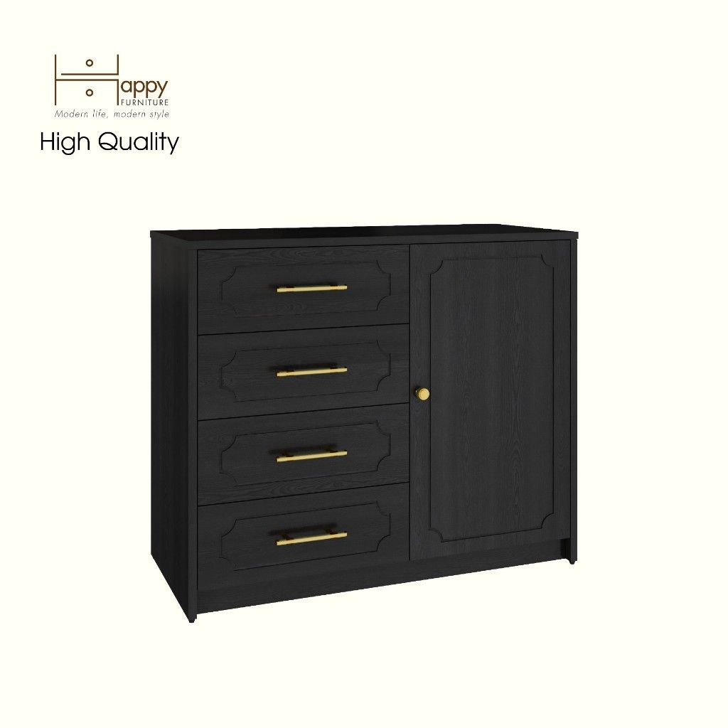  HAPPY FURNITURE , Tủ lưu trữ 4 ngăn kéo - NERIS , THK_134 , 90cm x 40cm x 75cm 