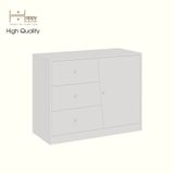  HAPPY FURNITURE , Tủ lưu trữ 3 ngăn kéo 1 cửa mở - DALEY ,TLT_075 , 100cm x 45cm x 78cm DxRxC 