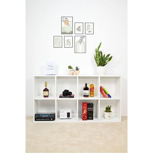  HAPPY FURNITURE , Kệ sách 2x4 - ZANE , KSA_038 , 140cm x 28cm x 75cm 