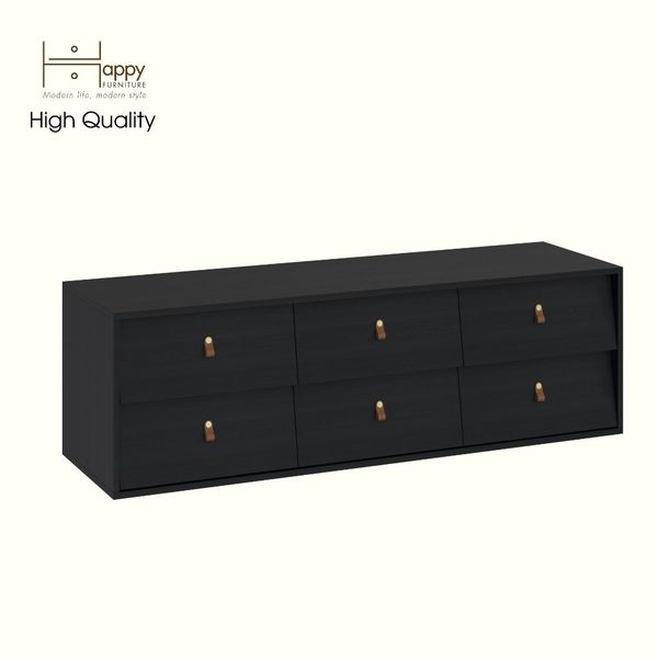  HAPPY FURNITURE , Tủ lưu trữ 6 ngăn kéo - CALYN , THK_315 , 150cm x 45cm x 47cm DxRxC 