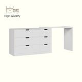  HAPPY FURNITURE , Tủ lưu trữ 6 ngăn kéo kết hợp bàn - VENNI , BAN_116 , 200cm x 47cm x 79cm DxRxC 