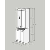  HAPPY FURNITURE , Tủ treo quần áo 2 cửa mở - CANA , TCM_003 , 70cm x 46cm x 199cm 