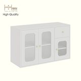  HAPPY FURNITURE , Tủ lưu trữ 1 ngăn kéo 3 cửa kính - NOAH , TLT_067 , 114cm x 45cm x 70cm DxRxC 