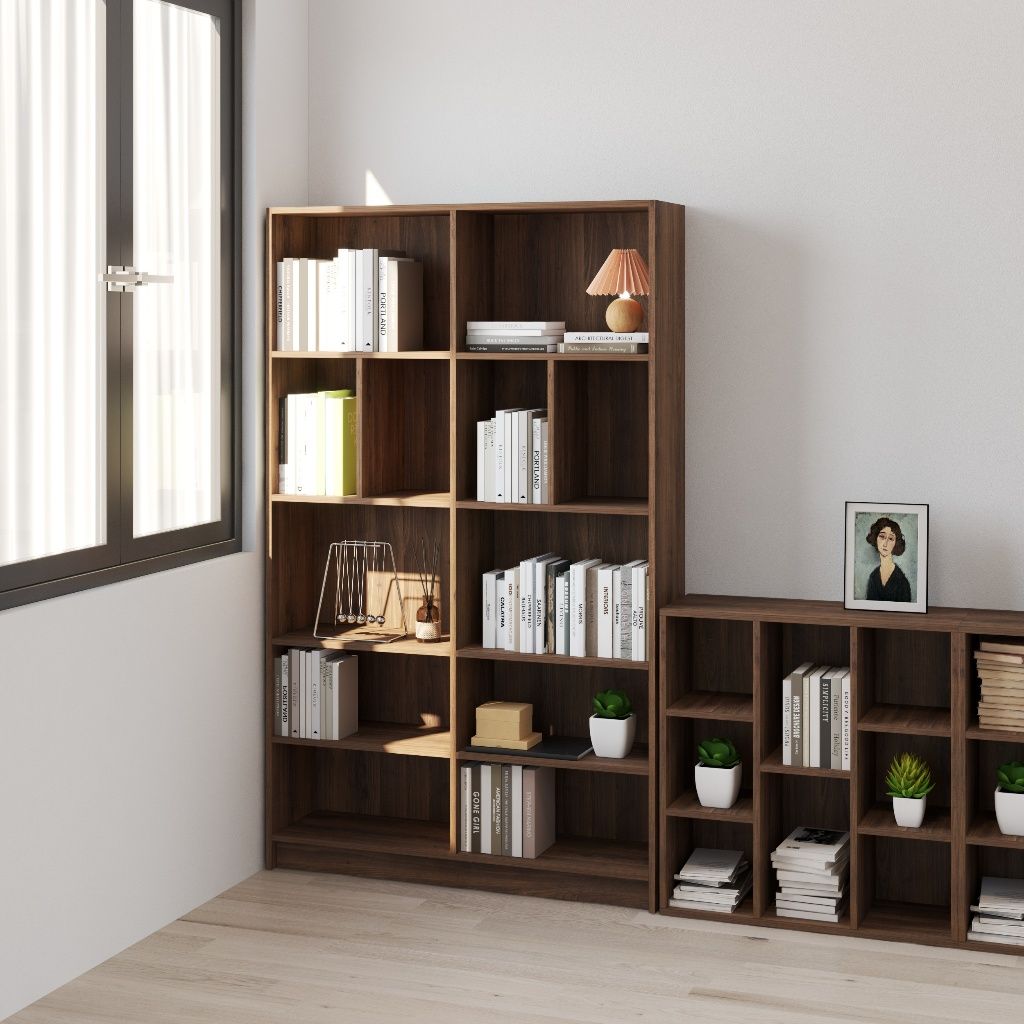  HAPPY FURNITURE , Kệ sách nhiều ngăn - CATY, KSA_086 , 110cm x 28cm x 180cm DxRxC 