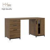  HAPPY FURNITURE , Bàn làm việc 3 ngăn kéo chân sắt - LOUIS , BAN_035 , 150cm x 60cm x 75cm 