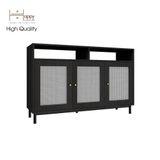  HAPPY FURNITURE , Tủ lưu trữ 3 cửa mở chân sắt - ROTAN , TCM_134 , 140cm x 40cm x 90cm 