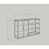  HAPPY FURNITURE , Tủ đựng đồ 6 ngăn - DASH , TCM_025 , 150cm x 35cm x 90cm 