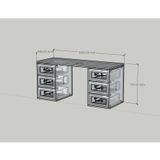  HAPPY FURNITURE , Bàn làm việc 6 ngăn kéo - MAY , BAN_151 , 160cm x 59cm x 75cm DxRxC 