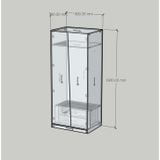  HAPPY FURNITURE , Tủ quần áo 2 cửa mở - DALEY ,TCM_278 , 80cm x 58cm x 190cm DxRxC 