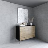  HAPPY FURNITURE , Tủ đựng đồ 6 ngăn kéo chân sắt - BECKY , THK_034 , 120cm x 50cm x 100cm 