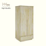  HAPPY FURNITURE , gỗ tự nhiên , Tủ quần áo 2 cửa mở 1 ngăn kéo - GALI , TCM_190 , 80cm x 59cm x 176cm 