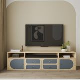  HAPPY FURNITURE , Kệ TV 2 cửa mở 4 ngăn kéo - BANA , KTV_033 , 200cm x 40cm x 52cm 