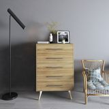  HAPPY FURNITURE , Tủ đụng đồ 5 ngăn chân gỗ chéo - OSRI , THK_023 ,  80cm x 50cm x 120cm 