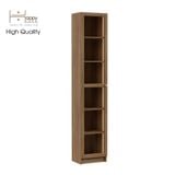  HAPPY FURNITURE , Kệ sách 6 tầng cửa kính size nhỏ tích hợp đèn Led - CATY , KSA_011_LED , 40cm x 30cm x 202cm 