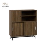  HAPPY FURNITURE , Tủ lưu trữ cánh lùa chân sắt - LUCA , TCL_015 , 108cm x 40cm x 120cm 