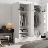  HAPPY FURNITURE , Tủ quần áo 4 cửa mở 2m2x2m2 - ELEGANT , TCM_045 , 220cm x 54cm x 220cm 