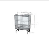  HAPPY FURNITURE , Tủ lưu trữ 2 ngăn kéo 2 cửa mở chân sắt - LAVIA , TCM_169 , 80cm x 40cm x 104cm 