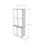  HAPPY FURNITURE , Kệ sách 4 cửa mở - LILY , KSA_045 , 81cm x 47cm x 212cm 