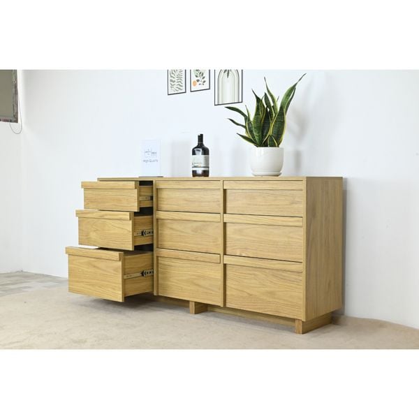  HAPPY FURNITURE , Tủ đựng đồ 9 ngăn kéo - MAVIS , THK_146 , 140cm x 35cm x 72cm 