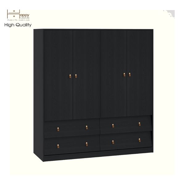  HAPPY FURNITURE , Tủ quần áo 4 cửa mở 4 ngăn kéo - CALYN , TCM_254 , 160cm x 54cm x 174cm DxRxC 