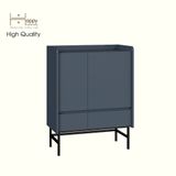  HAPPY FURNITURE , Tủ lưu trữ 2 ngăn kéo 2 cửa mở chân sắt - LAVIA , TCM_169 , 80cm x 40cm x 104cm 