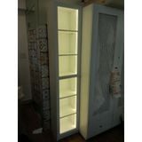  HAPPY FURNITURE , Kệ sách 6 tầng cửa kính size nhỏ tích hợp đèn Led - CATY , KSA_011_LED , 40cm x 30cm x 202cm 