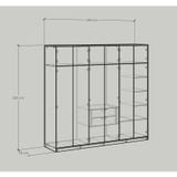  HAPPY FURNITURE , Tủ quần áo 2m4x2m2 - ELEGANT , TCM_044 , 240cm x 54cm x 220cm 