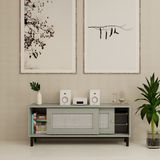  HAPPY FURNITURE , Tủ lưu trữ 2 cánh lùa chân sắt - ROTAN , TCL_031 , 120x30x48cm 