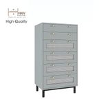  HAPPY FURNITURE , Tủ đựng đồ 6 ngăn kéo chân sắt - ROTAN , THK_128 , 60cm x 45cm x 112cm 
