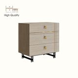  HAPPY FURNITURE , gỗ tự nhiên , Tủ lưu trữ 3 ngăn kéo Chân sắt - JOCASTA , THK_169 , 68cm x 40cm x 68cm 